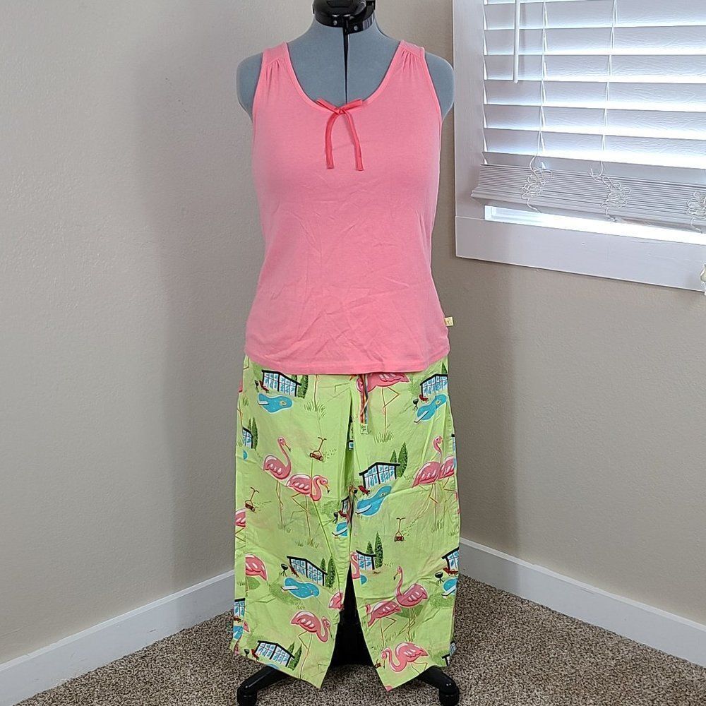 Flamingo Pajamas Nick & Nora Y2k 2000 Size Large
